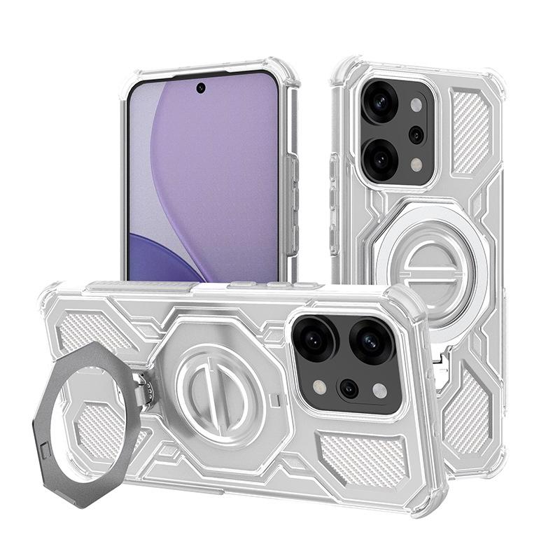 Przezroczyste Odporne na Upadki Obrotowe Etui Magnetyczne na Telefon do Serii OPPO i Realme 15