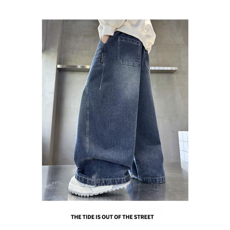 Jongens Mode Wijde Losse Denim Jeans Kinderen Casual Lente Herfst Lange Broeken