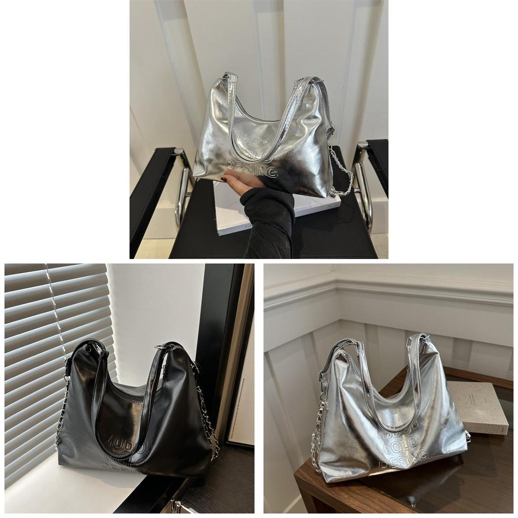 Korean Style Unisex Fashion Letter Embossed Pu Shoulder Bag For Daily Use