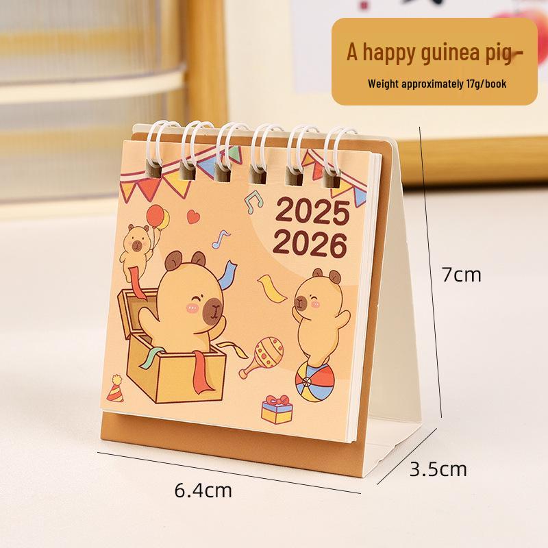 2026 Capybara Desk Calendar: Creative Cartoon Ornament & Student Memo Mini Gift