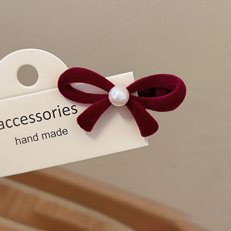 Sweet Black Red Bow Small Hair Claw Clip Princess Velvet Bow Hair Clip Claw Clamp Headwear Girls Women Korean Hair Styling Tools