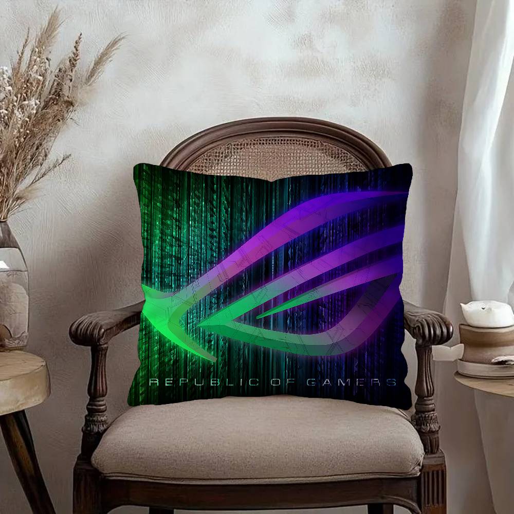 ROG Logo Pillow Gift Home Office Decoration Pillow Bedroom Sofa Car Cushion CoverPillow Case