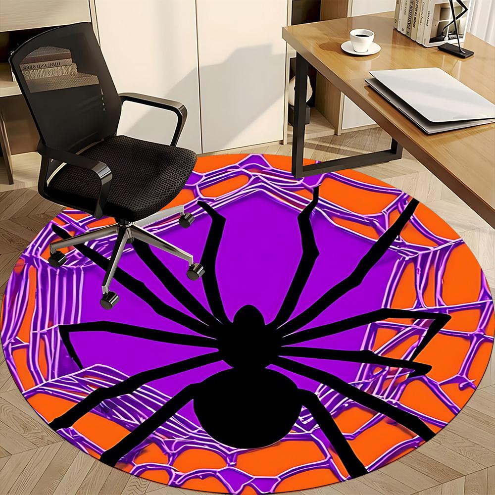 1pc Spider Web Office Round Area Rug, Indoor Mat Suitable ForOffice, Under Office Chairs Bedroom Living Room Home Decor T151