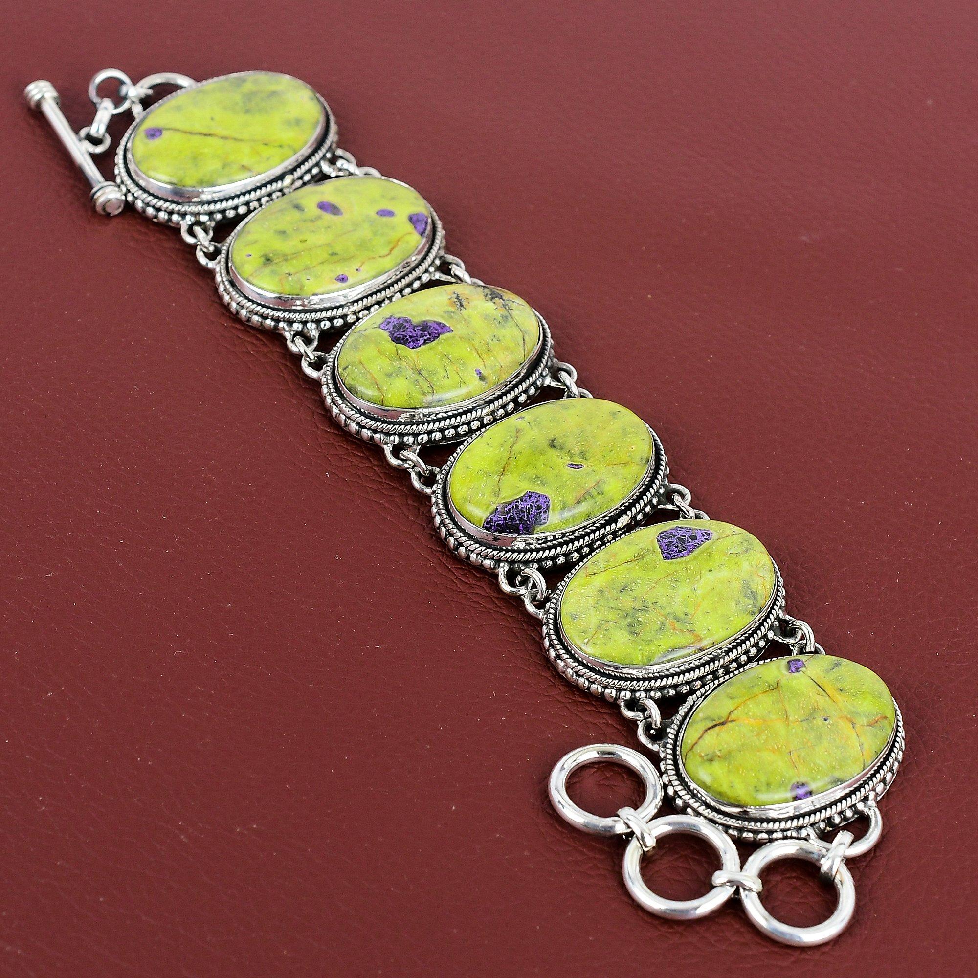 Stichtite Gemstone Bracelet Vintage Design Bracelet 925 Sterling Silver Bracelet Adjustable Chain Bracelet Handmade Bracelet Wedding Gifts Adjustable