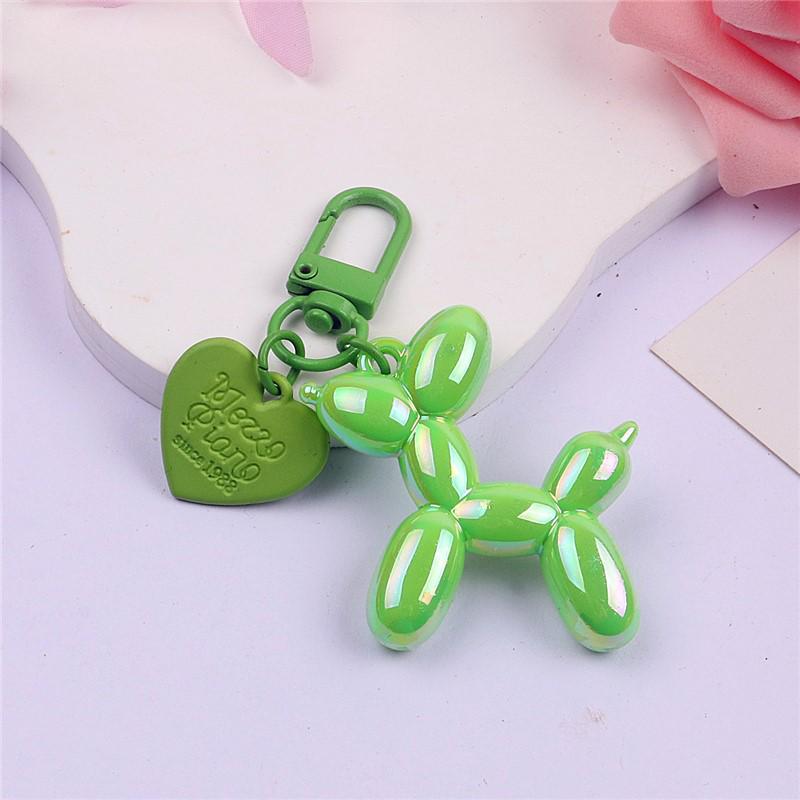 Balloon Dog Keychain Alloy Heart DIY Phone Case & AirPods Protective Earphone Case Pendant.