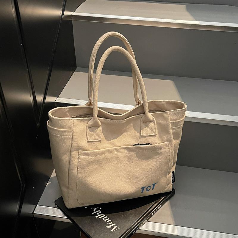 Women's bag new shoulder bag women's bag simple and fashionable large capacity trend portable solid color canvas