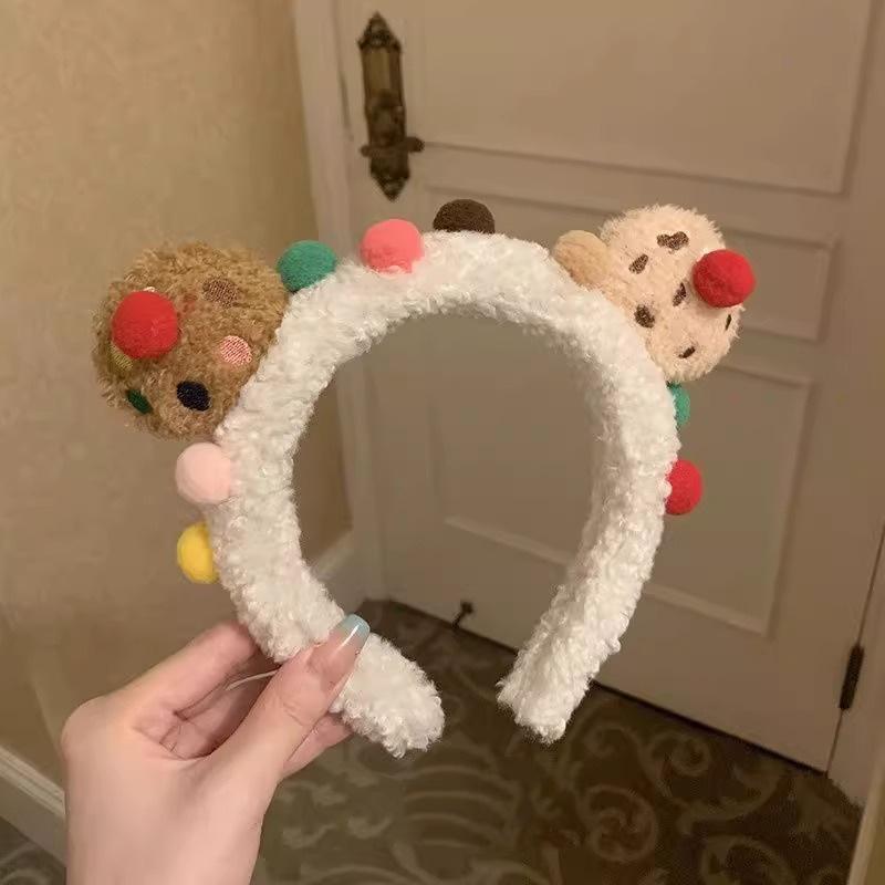 Adorable Bear Headband for Toothbrushing and Face Washing - Cute Cookie Hair Accessory with Hair Clip