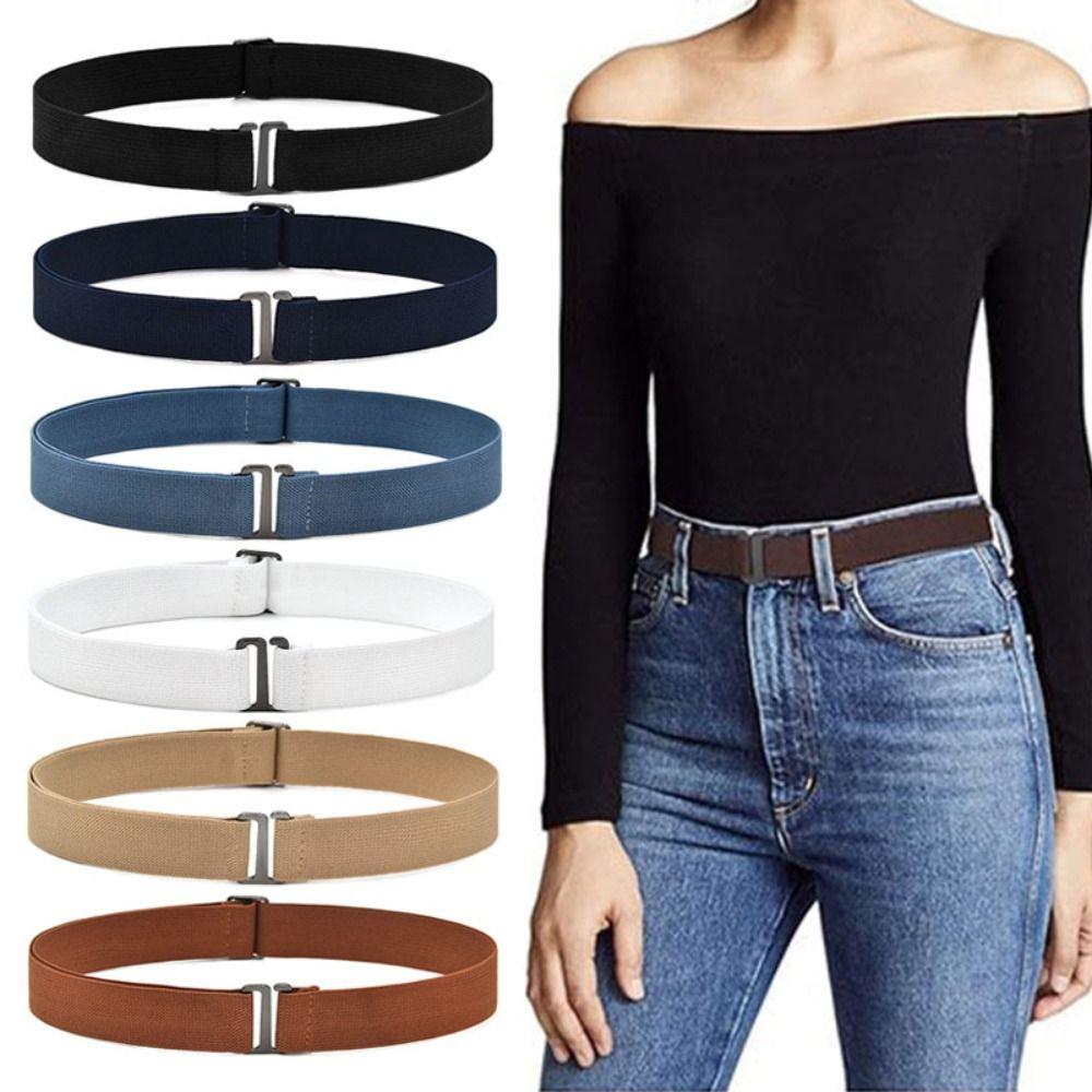 Invisible Lazy Belt Versatile Slim Elastic Band Fashion Adjustable Waist Belt  Women