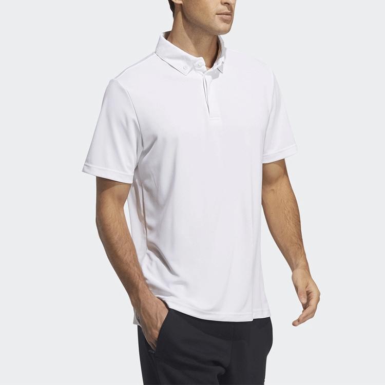 Adidas Solid Color Sports Casual Short Sleeve Polo Shirt Men Tops White GN0810