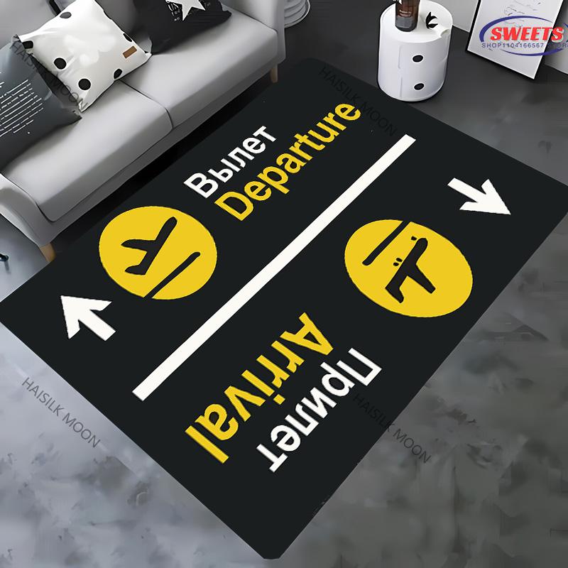 Aircraft Theme Airstrip Airport Carpet New Release! Rug for Living Rooms Bedrooms, Office Areas, Durable Machines Washable Mats