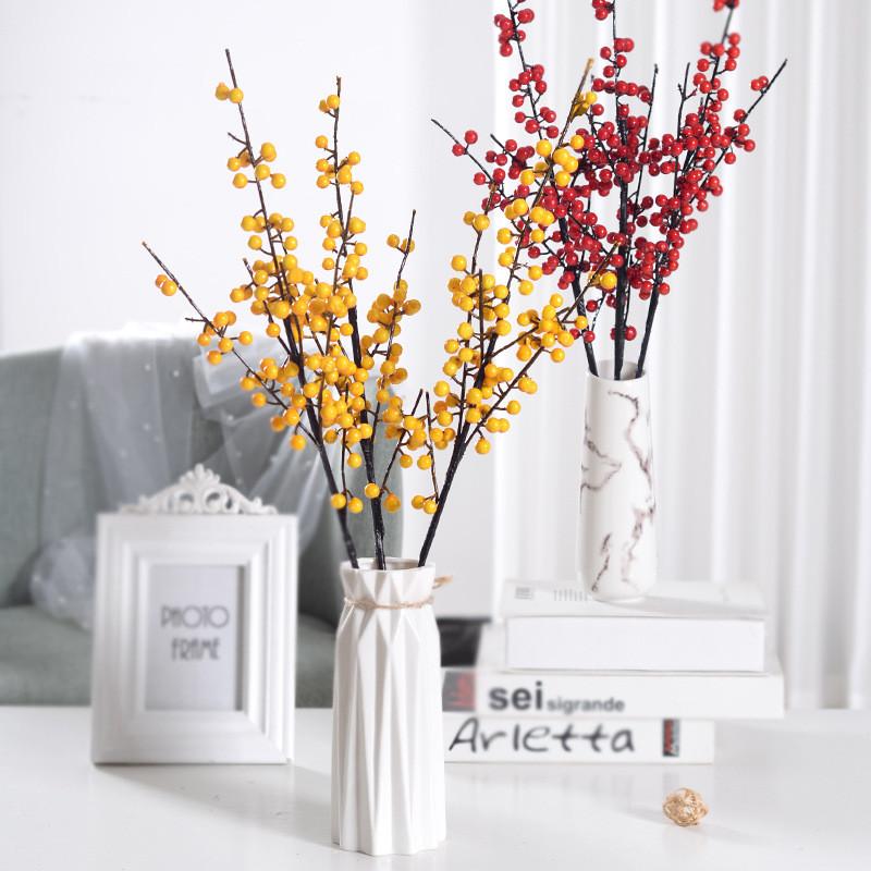 Chinensis Ilex Artificial Berries Rich Red Fruit Home Flowers Decoration