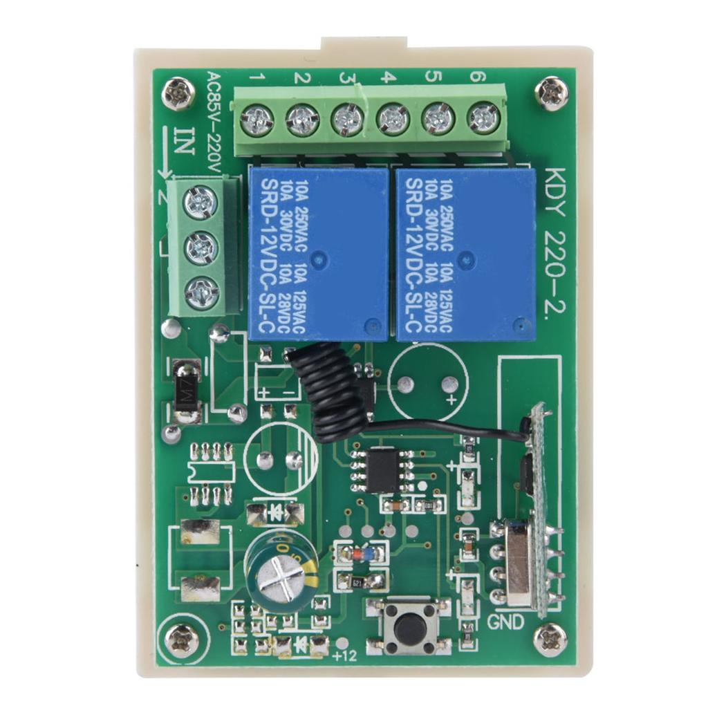 2CH 433MHz Relay 2pcs Wireless Remote Control Switch Transmitter One Receiver Set