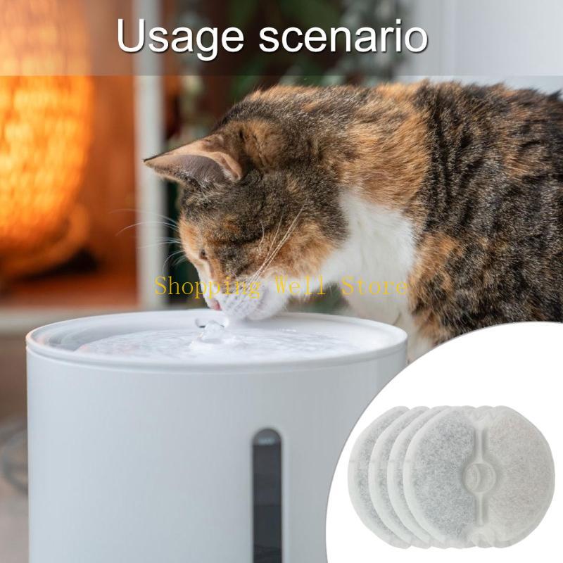 KX4B 10pcs Cats Water Fountains Filters Activated Carbons Filters Resins Water Sponges Pet Accessories