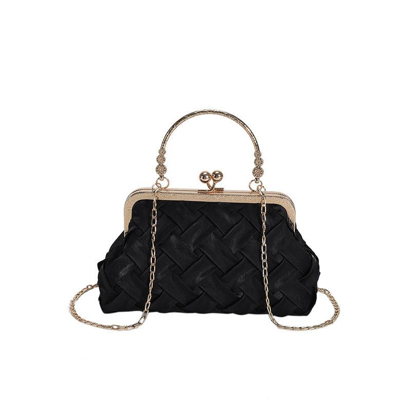 Fashionable Canvas Shell Bag Street Style Crossbody Bag For Women With Stitching Black White Pink Green