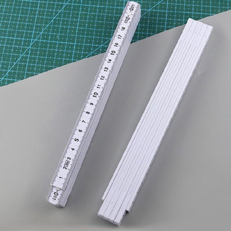 2Pcs Lightweight 2 Meter Foldable Ruler Plastic Measuring Ruler Teaching Aid for Professional & Person Measuring Tasks