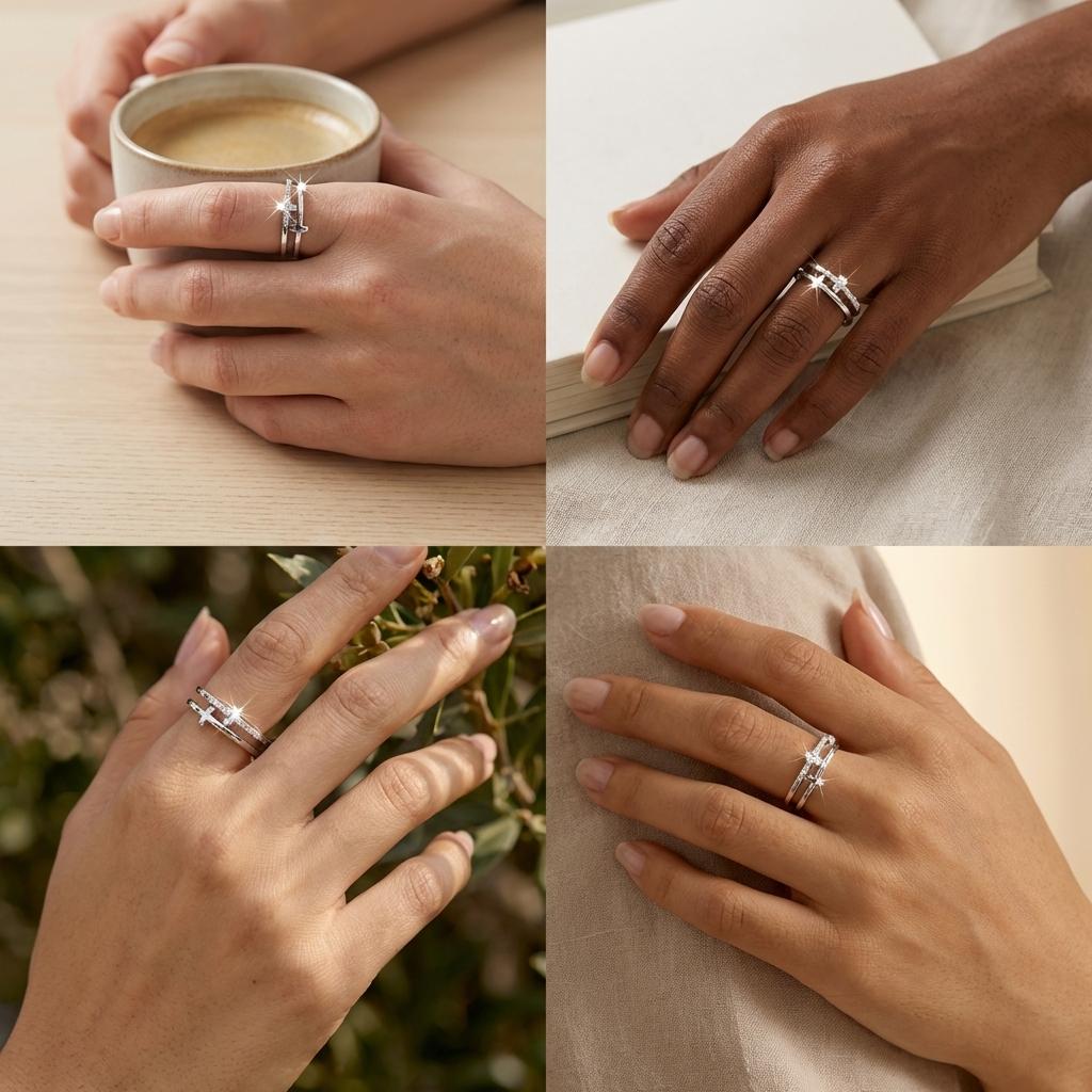 Shiny Crystal Zircon Double Cross Rings For Women Micro Paved CZ Copper Wedding Finger Ring Romantic Promise Luxury Jewelry Gift