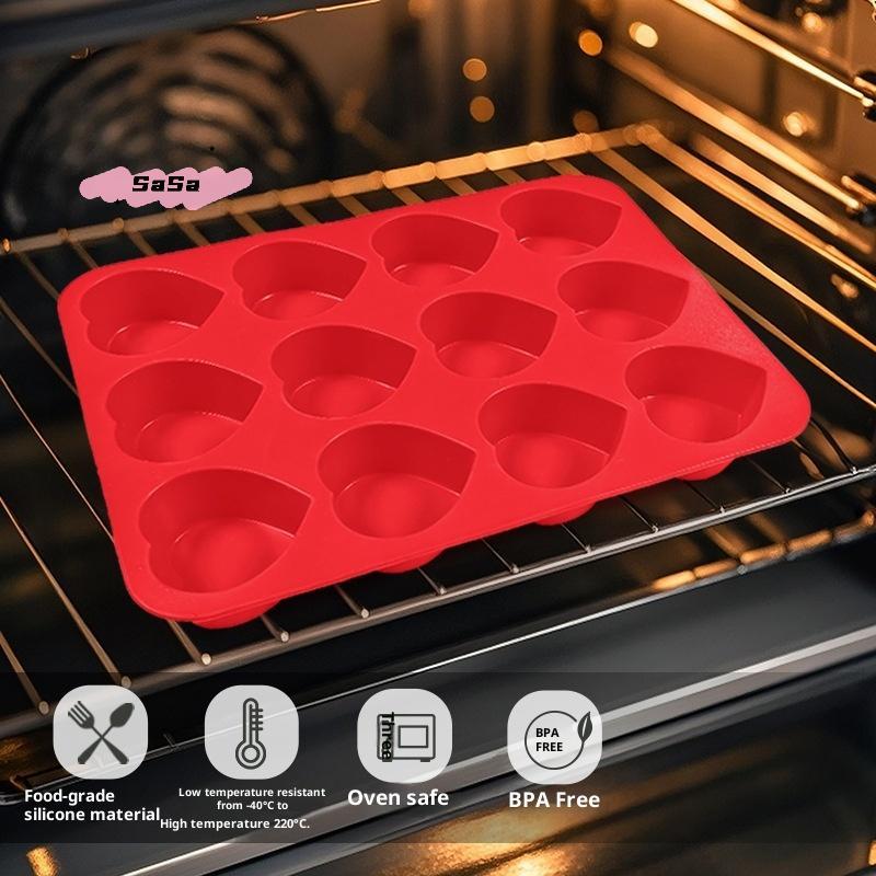 Heart Shaped Silicone Baking Molds Chocolate Dessert Mousse Pastry Fondant Candy Gummy Cake Decoration Bakeware for Kitchen