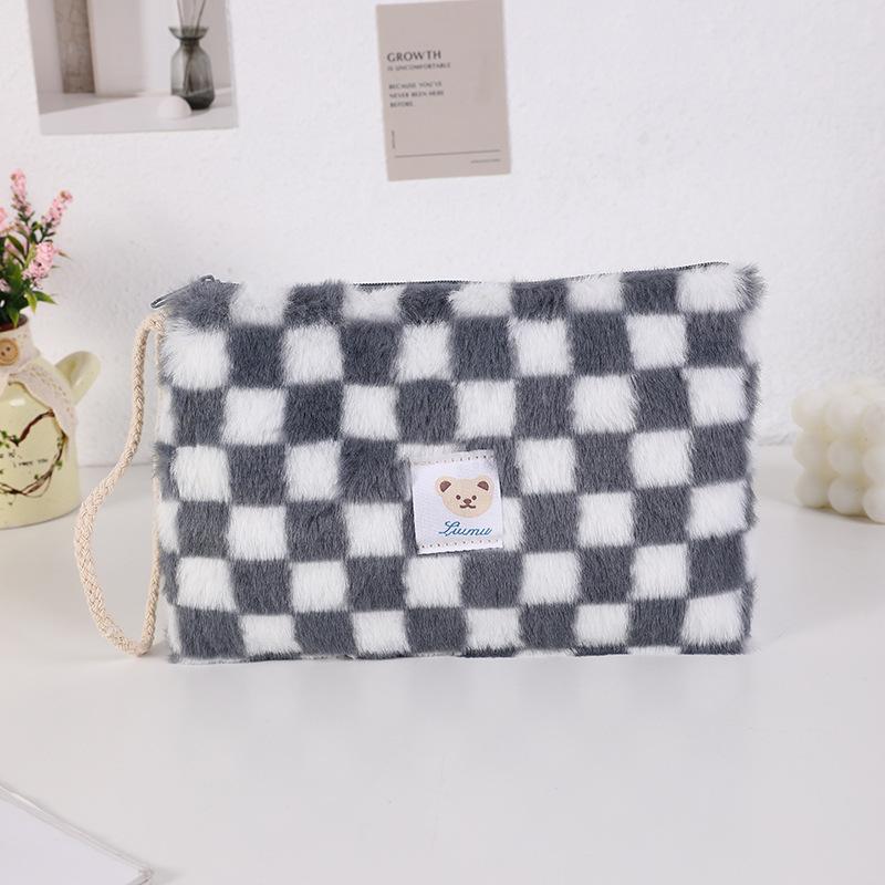 Large Capacity Cute Plush Travel Cosmetic Lipstick Storage Bag Women Makeup Kits Handbags Organizer Wallet Pencil Case Pouch Bag