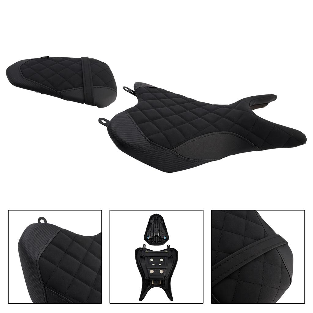 Front&Rear Raider Passenger Cushion Kit Black For Yamaha Yzf-R3 25- Mt-03 25-