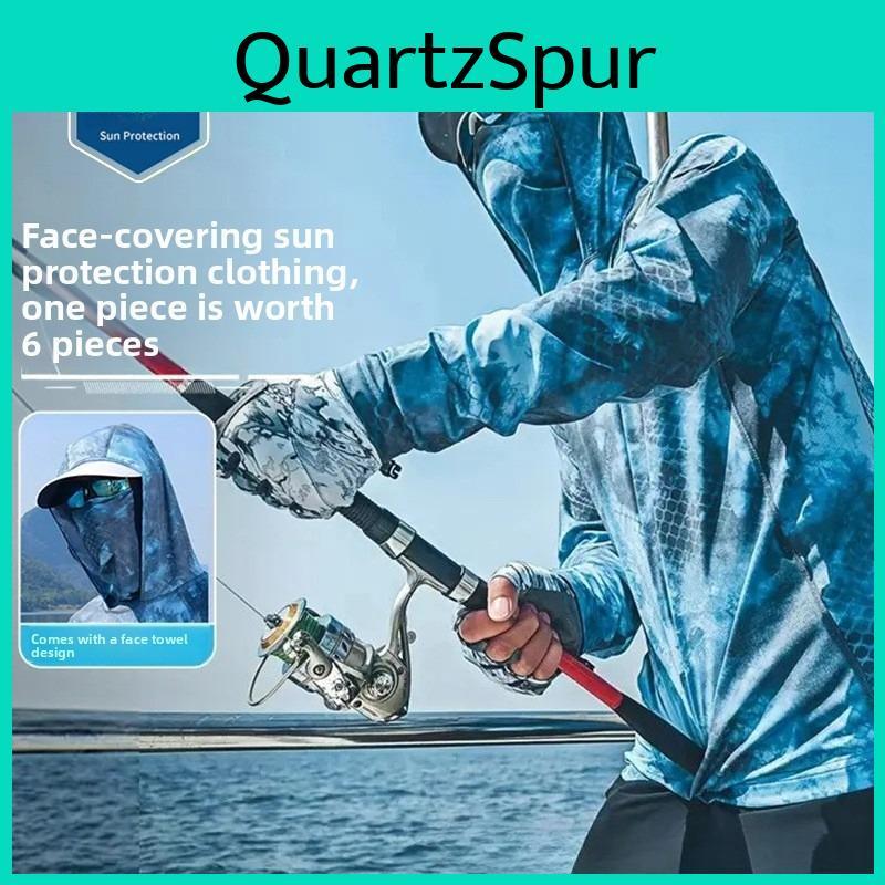 Fishing Uv Summer Mens Protection Shirt Full Face Cover Sun Protection Skin Coat Breathable Thin Fishing Top