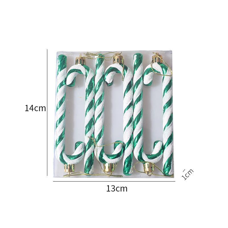 12/6Pcs Christmas Pendant Canes Star Heart Shape Hanging Ornament Xmas Tree Ball Decor Valentine's Day Party Decoration New Year