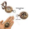 Brass Pocket Magnetic Sun Dial Map Type Compass (Gold