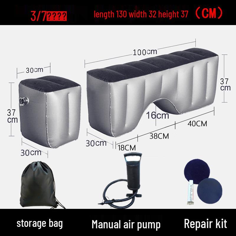 Inflatable Car Bed and Footrest for Rear Seat Use In Sedans and SUVs