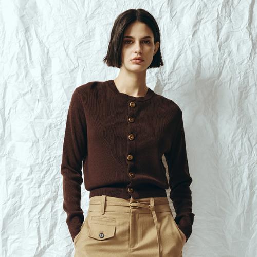 LIA.T Tencel Wool Knit Cardigan & Sleeveless Set