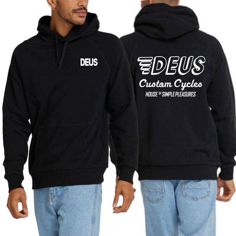 DEUS EX MACHINA New Autumn and Winter Letter Printed Men's Hooded Loose and Versatile Sports Shirt with Pullover Men's Top Hoodi