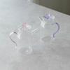 Pink Butterfly Glass Teacup Teapot Chinese Retro High Borosilicate Glass Song Style Handled Pot White Tea