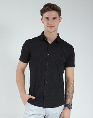 Men's Slim Fit Printed | Half Sleeves | Spread Collar | Front Pocket | Stylish & Casual Shirt for Men
