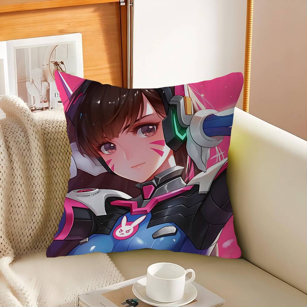 D.Va Cartoon Pillowcase Toon Gift Cushion Cover Bedroom Home Sofa Chair Seat Decor Pillow Case