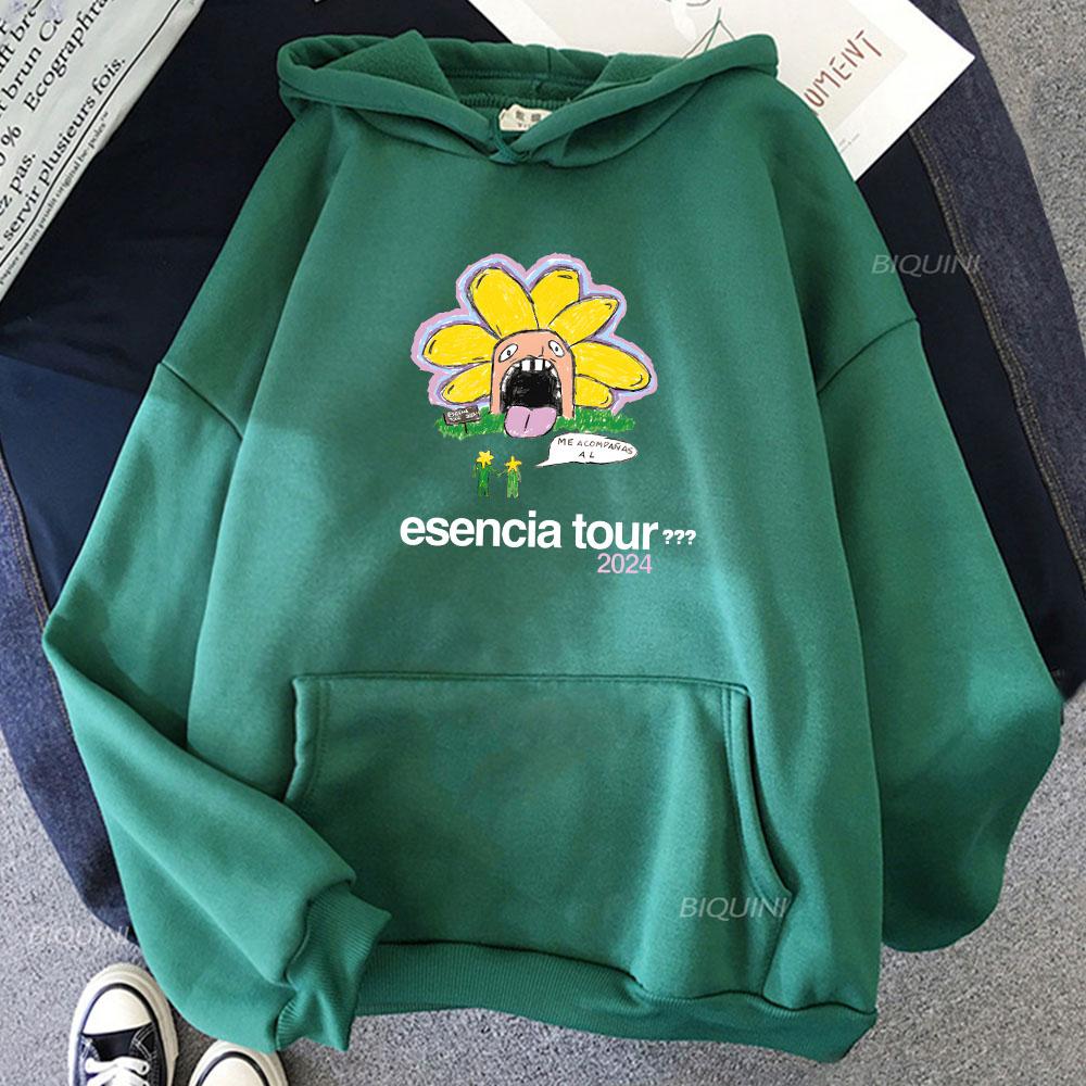 Flower Cartoon Graphic Hoodies  Humbe  Esencia Tour Sweatshirts Singer Printing Clothes Ropa Hombre Sudaderas Winter Hoodie