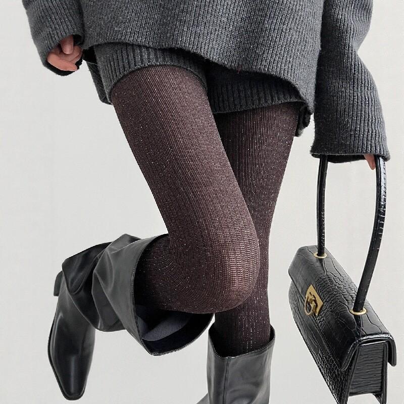 Autumn And Winter Warm Pantyhose Children Can'T Flash Off The Gear, Leggings, Vertical Lines Show High Legs, Long Leggings With Boots