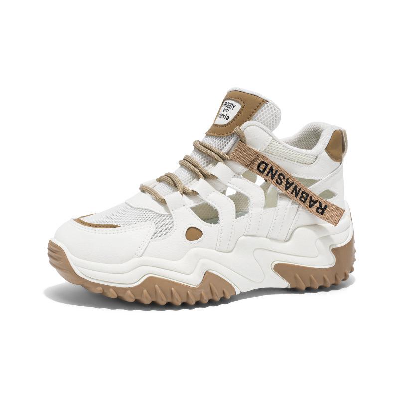 Korean Version of the New Dad Shoes Women's 2025 Summer Hollow Mesh Shoes Breathable Student Sports Shoes Casual Thick-soled Heightening Shoes