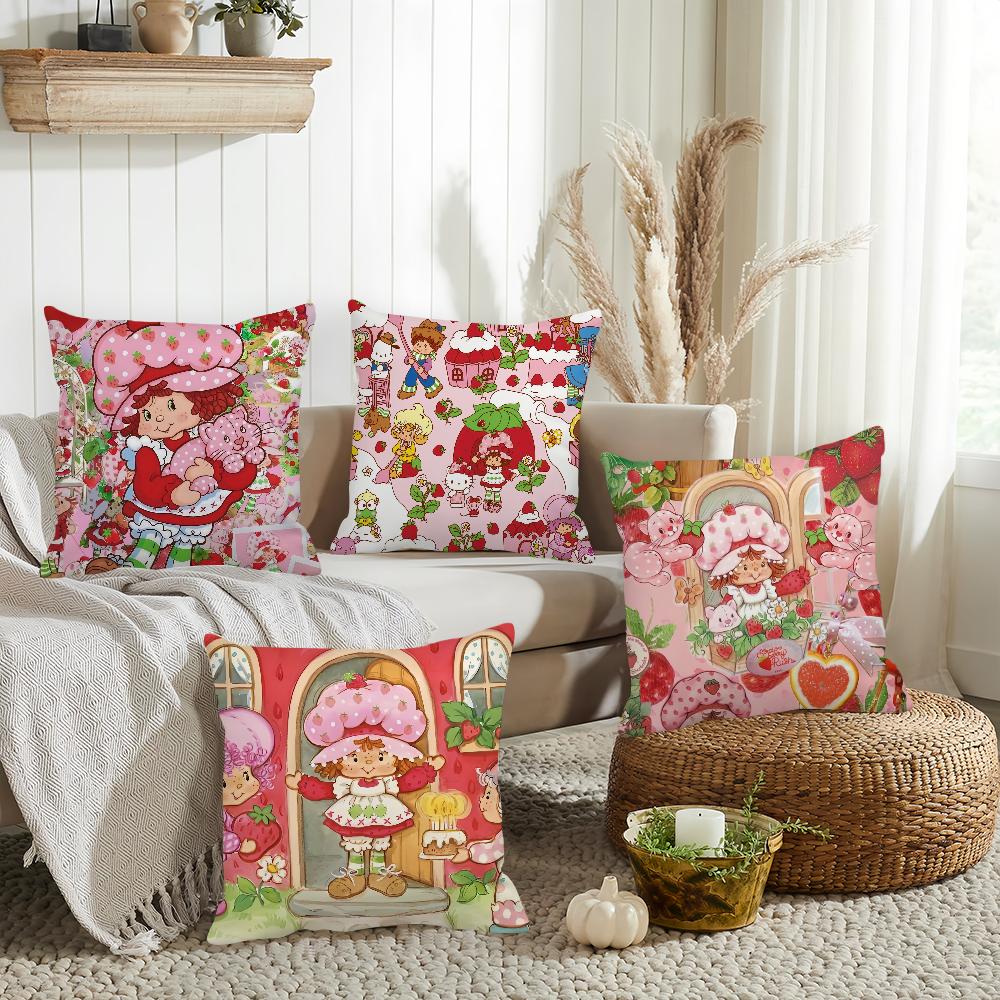 S-Strawberry S-Shortcake Baby Friends Pillow Case Home Decoration Cushion Cover Suitable For Bedroom Car Office Sofa