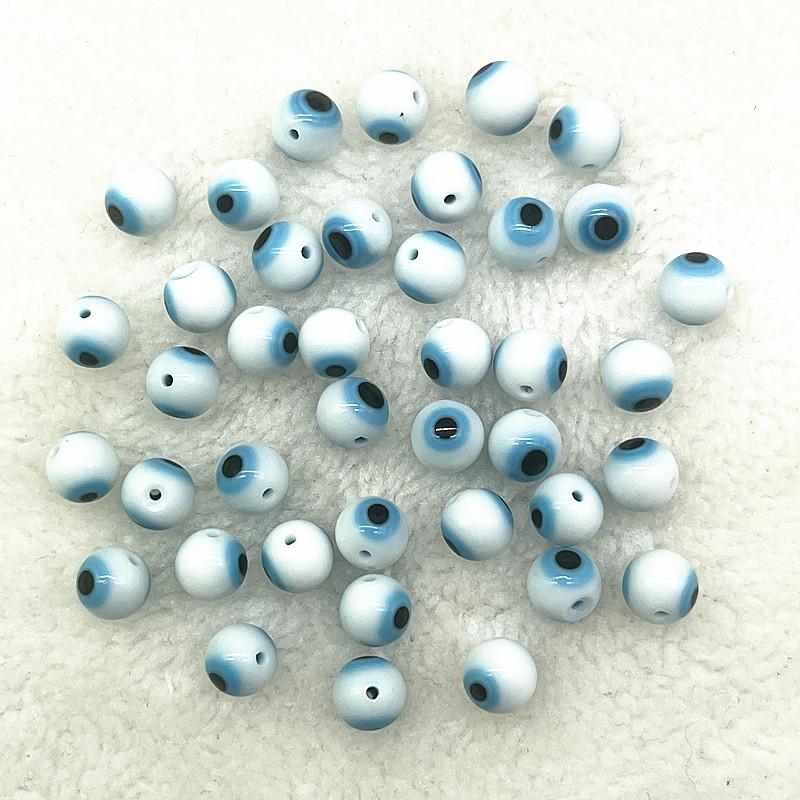 6mm 8mm 10mm Blue/White Glass Beads Evil Eye Beads for Jewelry Making DIY Handmade Bracelets Accessories