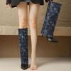 Women's High-heeled Medium Boots Autumn and Winter New European and American Style Pointed-toed Thin-heeled Large-size Cowboy Pipe Boots