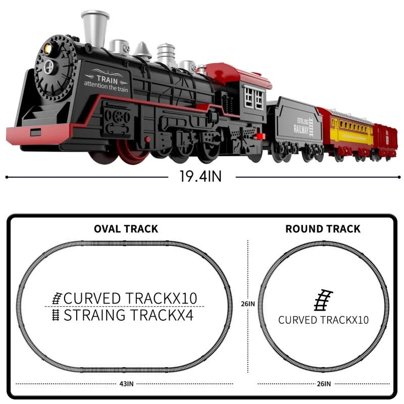 Işıklı ve Sesli Erkek Çocuk Oyuncak Trenleri Noel Ağacı Altı İçin Oyuncak Tren Ray Seti Küçük Çocuk Model Trenler Noel Hediyeleri