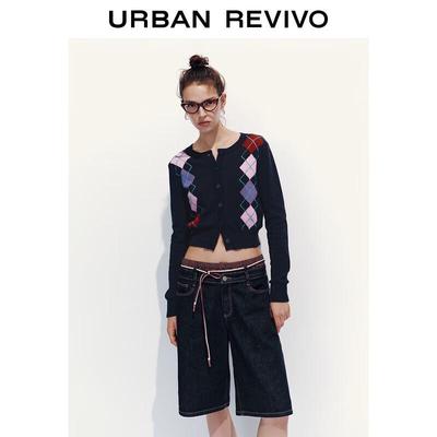 UR Women's Retro Plaid Knit Cardigan