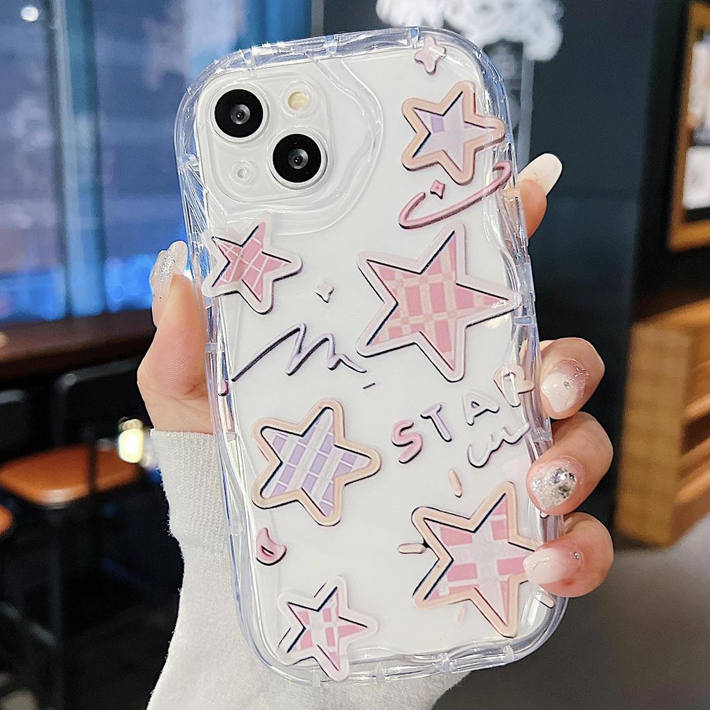 Sevimli Silikon Kılıf Xiaomi Redmi için Not 13 12 11 Samsung A54 A24 A14 Oppo A78 A58 A38 Infinix Not 30 Pro Funda Meteor Yıldız Kapak Yumuşak TPU Tampon
