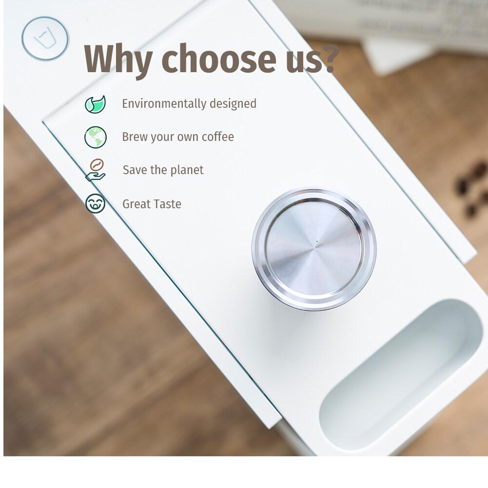 i Cafilas [HLB06] Reusable Coffee Capsule Stainless Steel Coffee Filters Refillable Crema Maker Pods Tamper for Nespresso Machine Xiaomi S1201