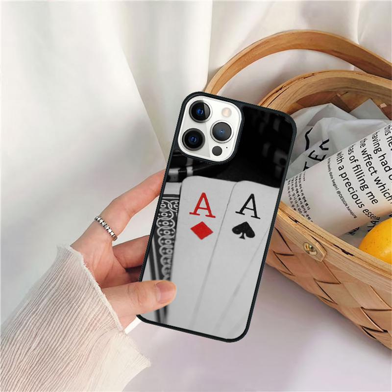 Poker Playing Cards Phone Case For iPhone 17 Air 16 15 14 11 12 13 Pro  MAX Plus coque Cover Shell