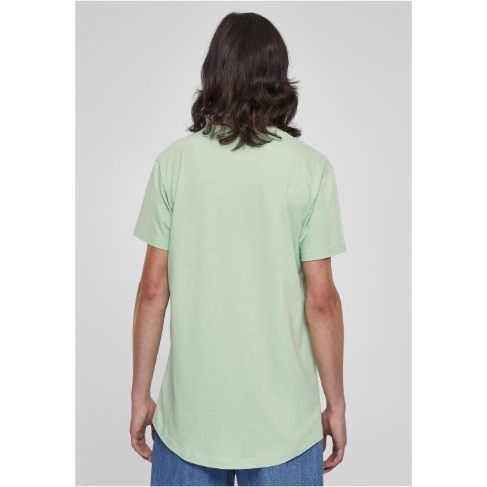 T-shirt long - Urban Classics - Shaped - Vintagegreen - Pur coton - Coupe regular