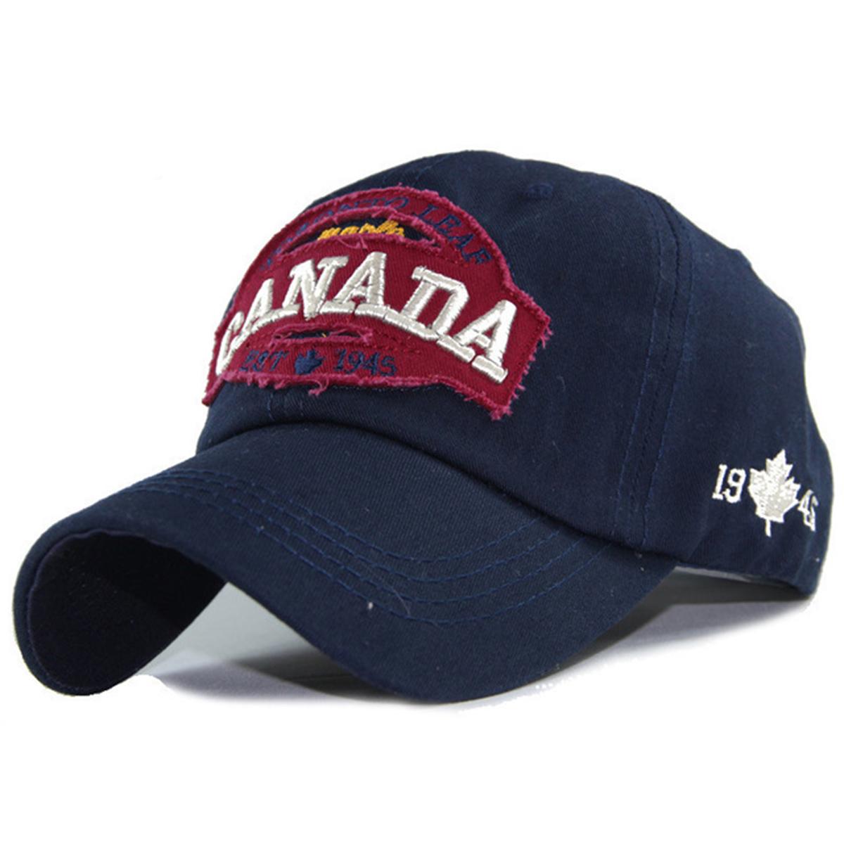 Кепка Snapback для женщин, бейсболки из хлопка, канадские кепки с вышивкой из клена, мужские кепки в стиле хип-хоп темно-синий