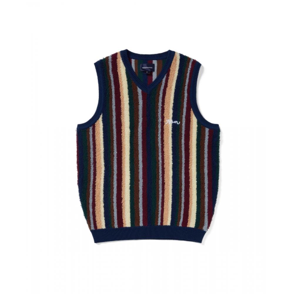 Thisisneverthat Striped Knit Vest Navy S