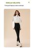 Korean Style Women's Tummy Control Velvet-Lined Yoga Pants - Autumn/Winter Hip-Lifting Base Layer with Button Closure