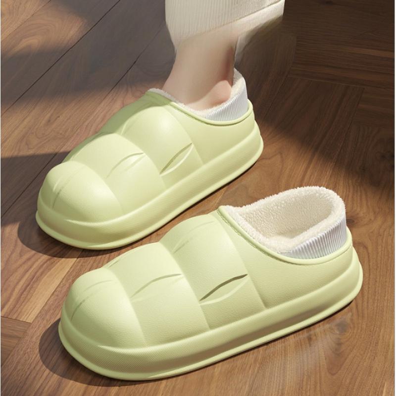 

Женские водонепроницаемые хлопковые тапочки на толстой подошве, зимний новый стиль, для ношения в помещении и на улице, на флисовой подкладке, нескользящие, теплые хлопковые туфли 38/39 зелёный