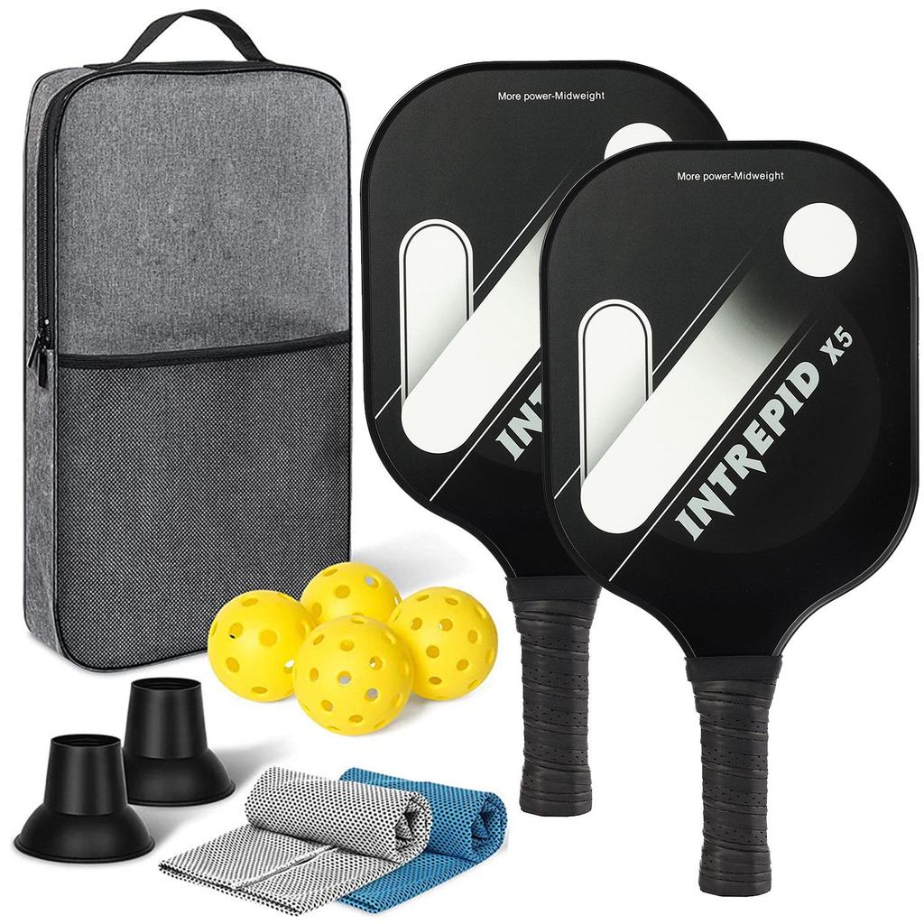 Rachetă și minge Pickleball din fibră de carbon, set cadou pentru prosoape de gheață pentru sporturi în aer liber