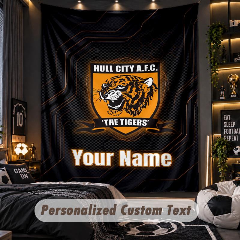 TapestryHull FC Custom Name Text Personalized Wall Hanging Tapestry Home Wall Decor